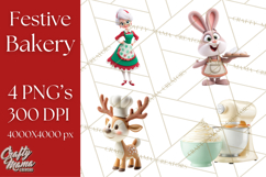 Cozy Christmas Bakery Gingerbread Clip Art PNG Festive Mini Product Image 1