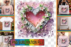 Stylish PNG TSHIRT Designs, 3D Heart Product Image 1