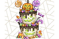 Whimsical Halloween Cake Clipart PNG, Spooky Desserts Product Image 3