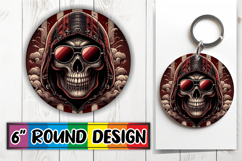 Cheerful Circle Keychain Magic, Skull Product Image 1