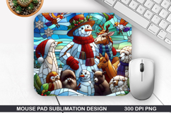 Snowman Mouse Pad Sublimation, Christmas Mouse Pad PNG Product Image 1
