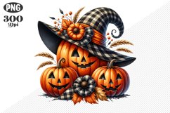Halloween Pumpkins Sublimation - Clipart PNG Design Product Image 1
