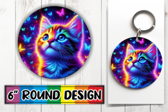 Radiant Sublimation Circle Ornaments PNG, Cat Product Image 1