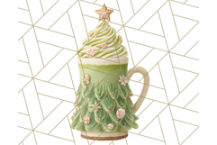 Christmas Coffee Mugs Clipart PNG Festive Cups Product Image 3