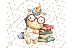 Magical Bookish Unicorn PNG Clipart Reading Books & Stories Product Image 3