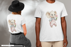 Baby Elephant in Spring PNG Product Image 3