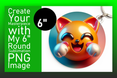 Unique Circle Design Keychain Template , 3D Emoji Product Image 1