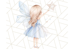 Pastel Blue Fairy Garden Clipart, Enchanted Cottagecore Png Product Image 3