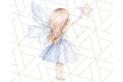 Pastel Blue Fairy Garden Clipart, Enchanted Cottagecore Png Product Image 3