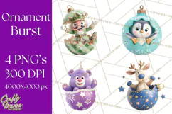 Christmas Ornament Clipart PNG Cute Holiday Illustrations Product Image 1