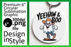 Elegant Keychain Circle PNG Artwork , Funny Ghost Product Image 1