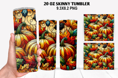 Pumpkins Skinny Tumbler 20oz Wrap Design, Halloween Tumbler Product Image 1