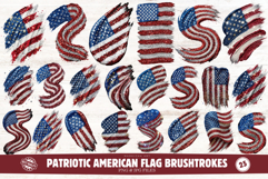 Patriotic American Flag Brushtrokes Clipart Product Image 1