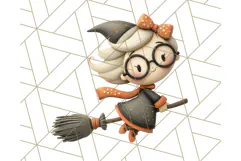 Retro Halloween Clipart Vintage PNG Graphics, 50s Holiday Product Image 3