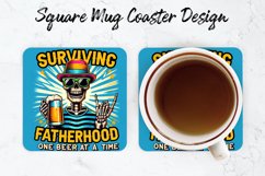 Fatherhood Mug coaster | Coaster | Sublimation Design Product Image 1