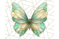 Stained Glass Butterfly PNG Colorful Clipart for Sublimation Product Image 3