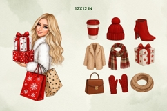 New Year Girls Clipart, Holiday Fashion Girl PNG Product Image 5