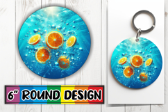 Blissful Keychain Circle PNG Style, 3D Fruits Product Image 1