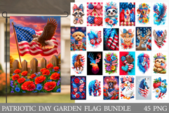 Patriotic Garden Flag Bundle. Patriotic Day Sublimation Product Image 1
