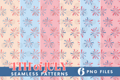 American 4th of July Fireworks Seamless Pattern Bundle Set Product Image 1