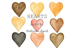 Hearts watercolor Clipart BOHO sublimation designs Nursery. Product Image 1