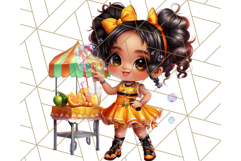Chibi Summer Girls Clipart PNG, Bright Kawaii Summer Art Product Image 3