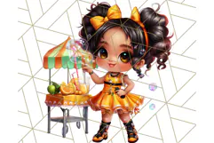 Chibi Summer Girls Clipart PNG, Bright Kawaii Summer Art Product Image 3
