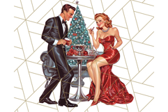 Vintage Glamorous Christmas Party Clipart PNG, Holiday Png Product Image 3