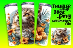 Purr-fectly Whimsical Sublimation Tumbler Wrap - 20oz Product Image 1
