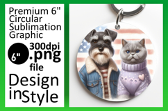 Charming Round Design for Sublimation , Dog and cat Product Image 1