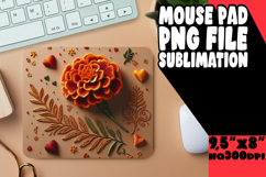 Whimsical Desk Mat Sublimation PNG, 3D Flower Product Image 1