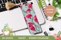 Cartoon Flowers Bookmark Print, Carnation Bookmark Design Product Image 1