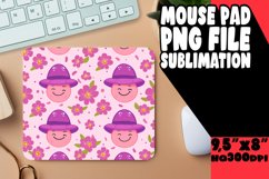 Flower Mouse Pad with Smile Pattern PNG Product Image 1