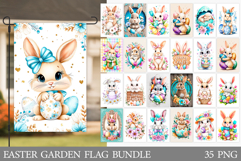 Easter Bunny Garden Flag Bundle. Easter Garden Flag Design Product Image 1