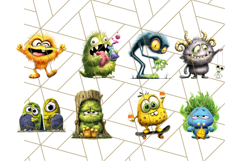 Quirky Monster Clipart PNG, Funny Spooky Creatures Product Image 3