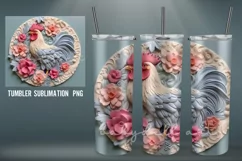 3D Chicken Tumbler | Sublimation 3D Tumbler Wrap Product Image 3