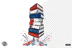 4th of July Books Reading Clipart Product Image 1