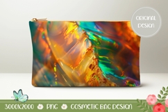 Abstract Cosmetic Bag PNG, Opal Texture Cosmetic Bag Design Product Image 1