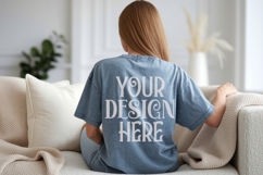 Chambray Comfort Colors C1717 Shirt Mockup, CC 1717 T-shirt Product Image 1