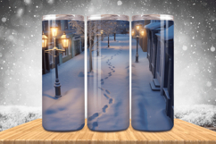 Winter Wonderland Snowflake PNG, Icy Tree 20oz Tumbler wrap Product Image 1