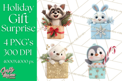 Christmas Characters in Gift Boxes PNG Clipart Product Image 1