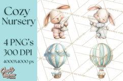 Knitted Nursery Animal Clipart PNG, Cozy Watercolor Baby Fox Product Image 1