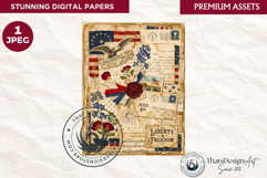 Patriotic Vintage 4th of July Junk Journal digital paper Product Image 1