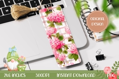 Printable Hydrangea Bookmark Design, Pink Flowers Bookmark Product Image 1