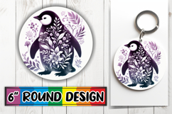 Cheerful Round Ornaments Design PNG, Flower Animals Product Image 1