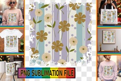 FUN PNG TSHIRT Designs, Gold Flower Product Image 1