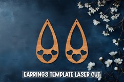 Valentine Heart Template earrings SVG I Laser Cut Files Product Image 1