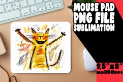 Amusing Cat Doodle Mouse Pad Design Product Image 1