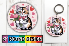 Bright Circle Ornaments Design PNG, Cat Valentin's Day Product Image 1