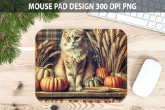 Cat Mouse pad Sublimation - Thanksgiving PNG Design Product Image 1